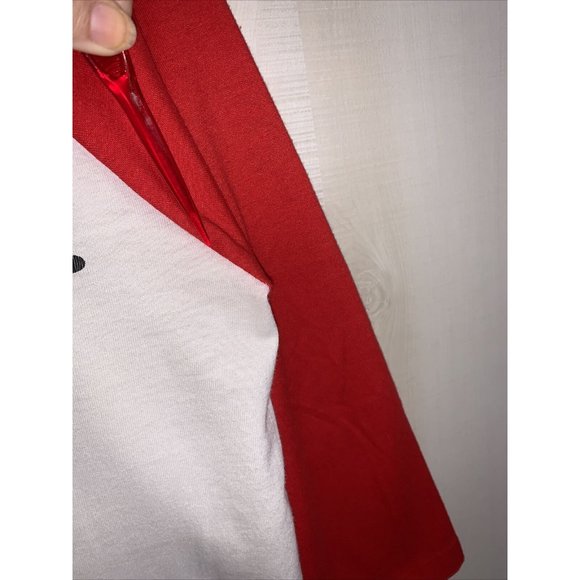 Vintage 80s Red White Alaska Ringer Style T Shirt Adult Medium USA Made-11701 - Picture 5 of 15